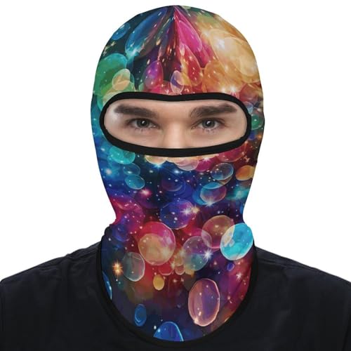 Balaclava de Estrellas Arcoíris Coloridas para Hombre y Mujer, Protección Solar Transpirable con Cubreboca Integral para Senderismo, Ciclismo, Correr y Conducir