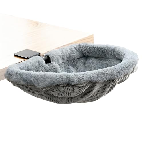 Letto per gatti per scrivania – Lettino rialzato per animali domestici, comodo | amaca da tavolo, posto per dormire rialzato, tappetino per scrivania da ufficio, comodo letto posatoio