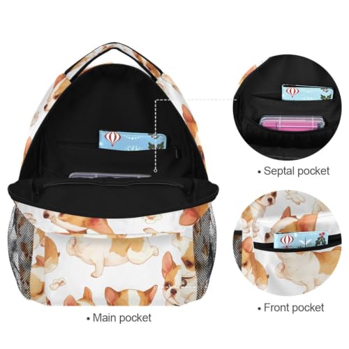 Cartable école petits chiens marron mignon pour protéger l'ordinateur ados - 7