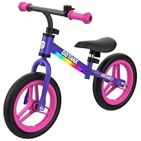 Gotrax KS12 Balance Bike, 12\" Toddlers Push Bike with LED Light, Adjustable Seat & Handlebar, Flat-Free Tires & Easy Assembly Kids Bicycle, Lightweight & No Pedal, Gift for Boys Girls, Purple