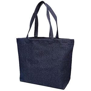 丸玉工業 トートバッグ 手提げ袋 厚手 コットン Mサイズ ワイド ブルーデニム 822656