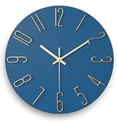 fapugh 12 Inch Wall Clock Silent Non Ticking, Preciser Modern Style Decor Clock for Home, Office,...