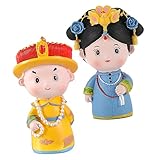  Cabilock 2pièces Statue De Roi Et Reine Chinoise Figurines Miniatures Pour Décoration De Gâteau Et Ornement De Maison Décorations Anniversaire Et Événements Spéciaux