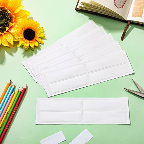 Label Holders Adhesive Shelf Tag 1.2 X 4.3 Inch Clear Shelf Tag Index Card Pockets Plastic Drawers File Cabinet Storage Bins Label Holder For Supermarket Bookshelf Mailbox Business Kitchen (50 Pack) #TOP4