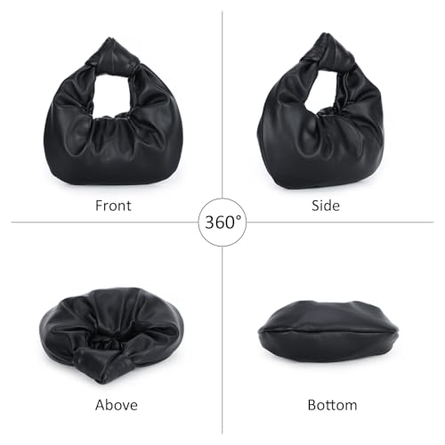 Image of Fecialy Women's Ruched Clutch Purse PU Leather Hobo Handbag Knot Formal Evening Bag Pleated Bag