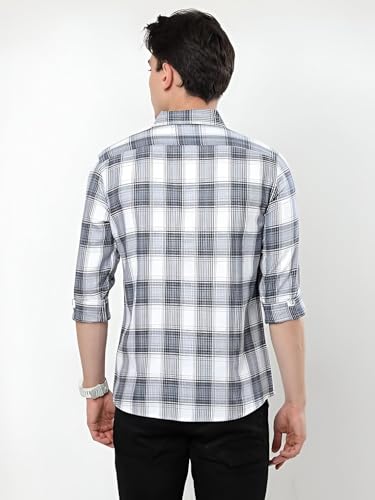Image of GLORYBOYZ Men's Full Sleeve Checkered Casual Cotton Shirt S-2XL