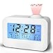 Alarm Clocks for Bedrooms, Bidason Cool Digital Snooze Projection Alarm Clock with 3.5" LED Display, Cube Office Desk Alarm Clock, Smart Back light, Hourly Chime