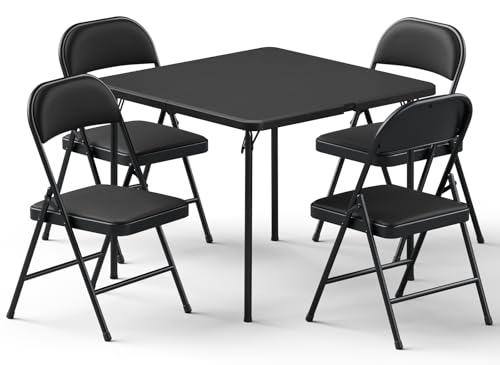 Folding Table and Chairs Set for 4, 36 Inch...