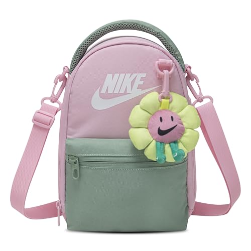 Zip Pull Lunch Bag with Keychain, Medium Soft Pink, O-S