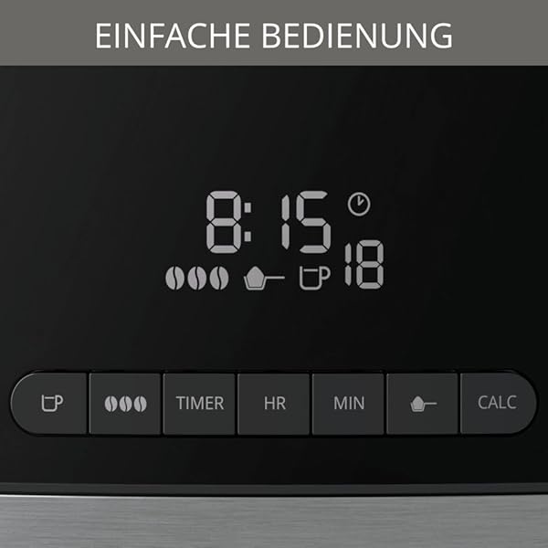 Krups KM8328 Grind Aroma Kaffeemaschine mit Mahlwerk | 24-Stunden-Timer | 180 g Bohnenbehälter | 1,25 L Fassungsvermögen für bis zu 15 Tassen Kaffee | Auto-Off-Funktion | 3 Mahlgrade | Schwarz – Bild 4