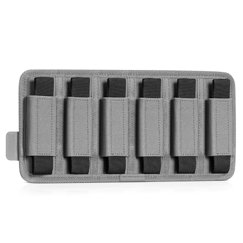 Savior Equipment Tactical Pistol Mag Pouch 9mm .40 45acp Open-Top Single & Double Stack Mag Holder Softshell Mags Storage Universal Magazine Carrier, Elastic Band to Hold Tight, Hook-Backed Panel