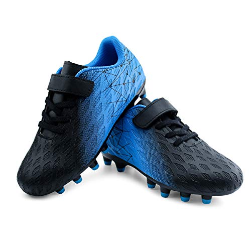 brooman Kids Firm Ground Soccer Cleats Girls Boys Athletic Football Shoes (11.5 JA,Black Blue) by brooman - Image 6