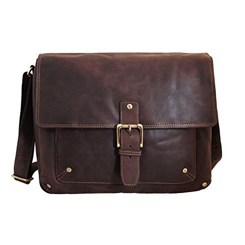 Sac messenger vintage Shalimar | Laptoptasche et umhängetasche femme en cuir huilé