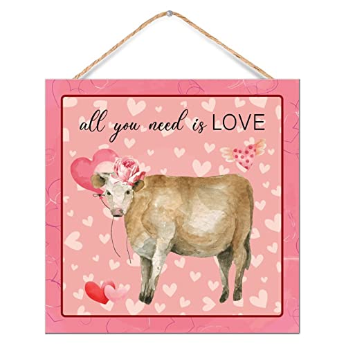 Panneau en bois Saint-Valentin All You Need Is Love pour cadeau romantique