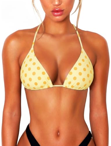 Image of OZICERD String Bikini Tops for Women Bathing Suit Swim Tops Sexy Triangle Bikini Top Black
