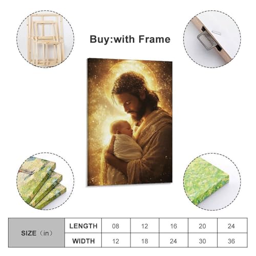 Poster chrétien Jésus toile 30x45cm cadre tableau décoratif