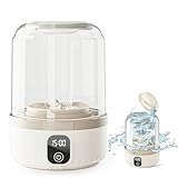 Underwear Washing Machine, Upgrade 1.5L Mini Portable Washing Machine Rechargeable Underwear Washer Deep Cleans Small Clothes for Apartment, Dorm, RV, Travel & Hotel Use (khaki)
