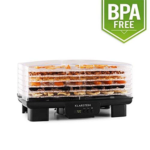 Klarstein Bananarama dehydrator dehydrator machine (550 watt, vlees en fruit droger, dehydrator 6 verdiepingen, instelbare temperatuur, programmeerbare timers) zwart - Image 3