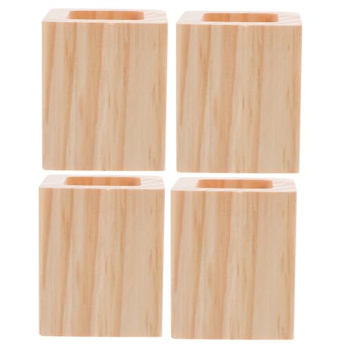 KONTONTY 4pcs Solid Furniture Risers Square Bed Riser Pads for Height Increase Sofa and Desk Leg Extenders Sturdy Design for Enhanced Storage and Accessibility