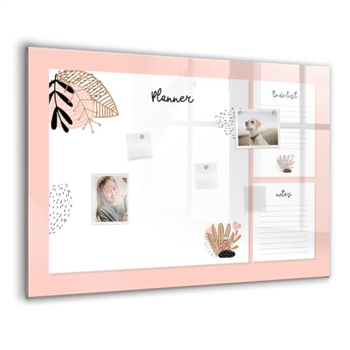 Tableau de bureau magnétique en verre 100x70 cm avec marqueur et aimants