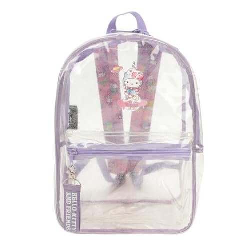 Bioworld Hello Kitty & Friends Character Print 16.5" Clear Glitter Backpack3