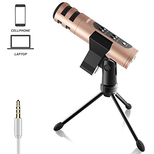 SIGSIT Music Recording Microphone with Desktop Tripod,Condenser Microphone Integrated Reverb Sound Effects