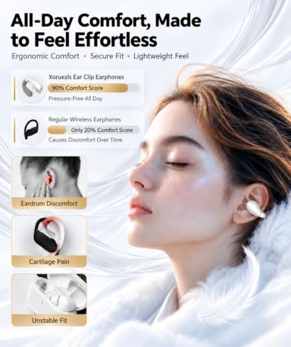 Ultra Open Ear Earbuds, Ergonomic Clip On Headphones for All-Day Comfort - image 2