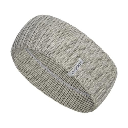 Bandeau adidas femme en maille fine gris clair, accessoire sport et hiver taille unique confort