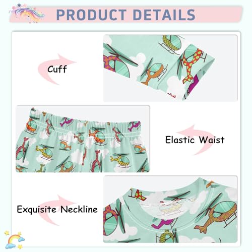 Cotton Pajamas Set 2 Piece Soft Comfy Helicopter Pjs Long Sleeve Lounge Sleepwear4