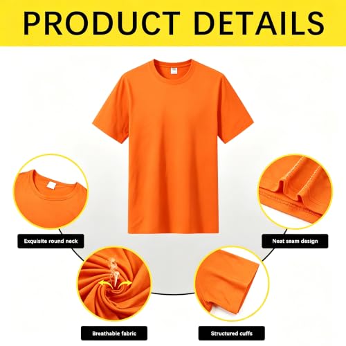 Image of ORJ 2 Pack Men t Shirts Crew Neck Short Sleeve Men's Undershirt Plain Polyester tee Bulk Stretch Soft Tees