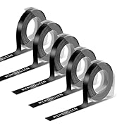 Memoqueen Embossing Label Tape Compatible with Dymo Embossing Label Maker Refills, 3D Black Plast...