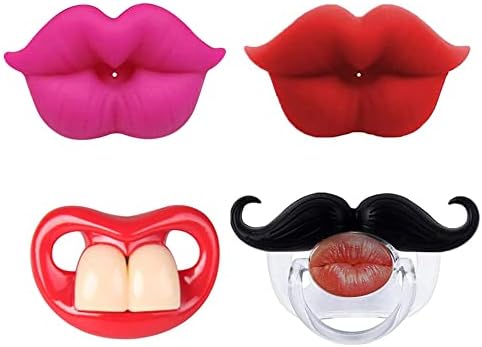 INTATIKOO Funny Baby Pacifiers Cutes Pacifier Novelty Pacifier,Baby Binkies,BPA-Free 4 Packs (Color 06)