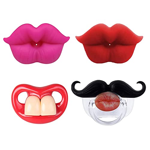 Intatikoo Funny Baby Pacifiers Cutes Pacifier Novelty Pacifier,Baby Binkies,Bpa-Free 4 Packs (Color 06) #TOP7