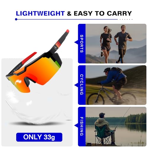 Image of kimorn Z87 Polarized Sport Sunglasses for Men | Wrap around Sport Frame, Polarized Lenses, Driving Fishing Cycling
