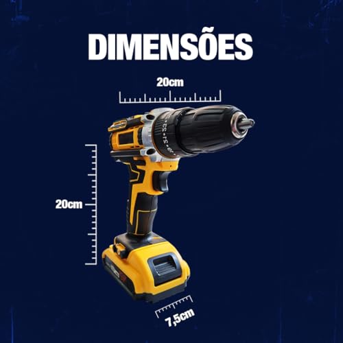 Parafusadeira Furadeira Elétrica 128V 48V 36V 26V 21V 2 Baterias Profissional Sem Fio Brocas Potente