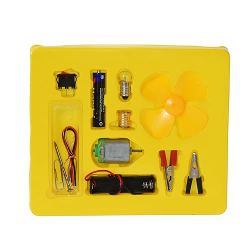 Image of CD Experiment Set Science Kit for Kids, STEM Kit, Electric Circuit Kit for Students with Motor Fan Toy, DIY Science Kit for Students | School Project Gift | Pack of 1