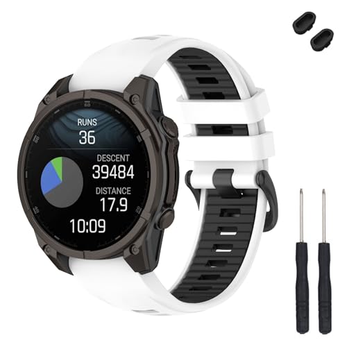 TopPerfekt 20mm�o���h Garmin Fenix 8 43mm�Ή� �\�t�g�V���R�������p�r���v�o���h ���X�g�o���h Descent Mk3/Mk3i 43mm/Fenix 7S/6S/5S/Instinct 2S�X�}�[�g�E�H�b�`�p �j�����p 