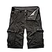 Produktbild Herrbar Herren Cargo Shorts Baumwolle Bermuda Vintage Casual Kurz Hose (Grau, W36)