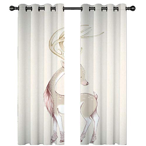 Rideaux occultants à oeillets rose blanc thermique chambre - 2