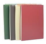 YIHUANYIFA 4pcs Spiral Notebook Aesthetic School Supplies Top Bound A5 7mm College Ruled 8.3 inch x 5.9 inch 80 Sheets -160 Pages Journals for Work Students Study and Notes (A5 Dark Color)
