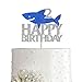 Shark Happy 2nd Birthday Cake Topper Blue Silver Glitter Boy Girl 2 Years Ocean Birthday Party Decoration
