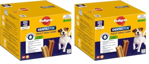 Pedigree Dentastix Snack Dental para la Higiene Oral de Perros Pequeños (1 Pack de 56ud), 0.88 kg. (Paquete de 2)