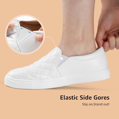 STQ Loafers for Women Memory Foam Slip On Sneakers EleeS Quilted 1.0 Comfort Fall Shoes4