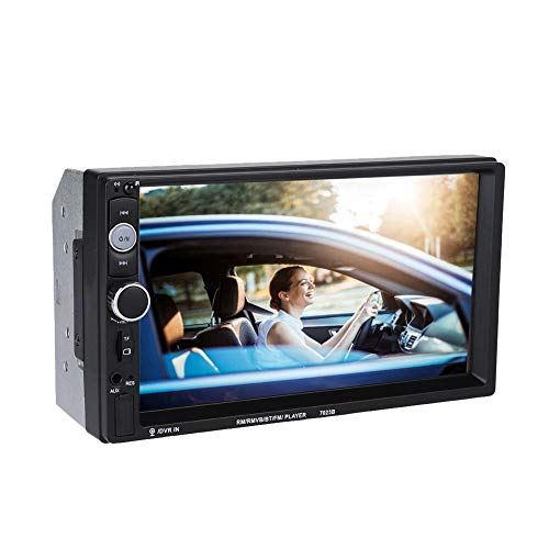DVD player para carro, tela de toque dupla de 7 polegadas para carro BT MP5 Player estéreo com suporte a rádio FM imagem reversa, tecnologia Bluetooth integrada para conversação com viva-voz