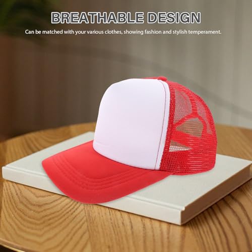 Gorras para sublimación DIY NULYLU transpirables con malla roja reutilizables 5