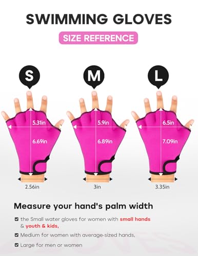 FitsT4 Sports Aqua Gloves Webbed Paddle Swim Gloves Fitness Water Aerobics