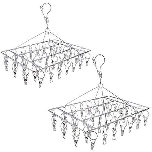 Stal nierdzewna Sock Drying Rack, stal nierdzewna, 2 sztuki wieszaków, 36 kołków