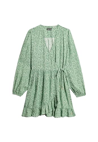 Robe portefeuille courte manches longues imprimée femme Superdry - vue 3