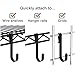 InterMETRO Metro LHK23B Snap-On Metal Hooks for Wire Shelving - 5 lbs Capacity Black J-Hooks for Hanging Kitchen Tools, Utensils and More - Pack of 4