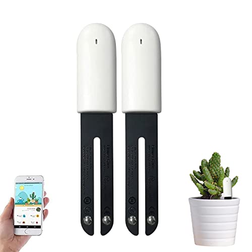 Preisvergleich Produktbild 4 in 1 Pflanzenfeuchtigkeitsmesser Gießanzeiger, Intelligenter Bodentester überwacht automatisch Pflanzen Feuchtigkeit / Licht / Fruchtbarkeit / Temperaturniveau, für Mijia APP (2 Packungen)
